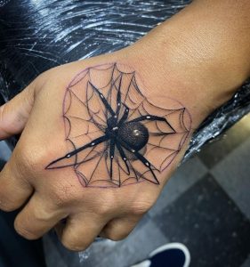 spider tattoo on hand